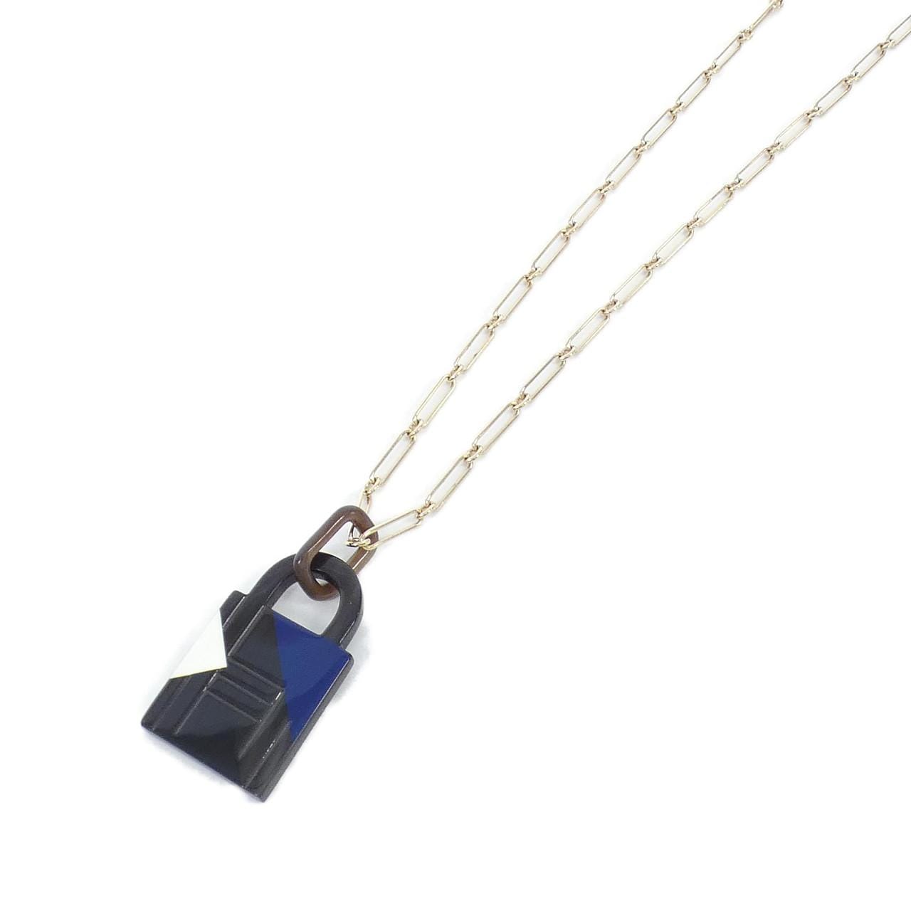 HERMES amulettes Lacquer Padlock GM 057073FD Necklace