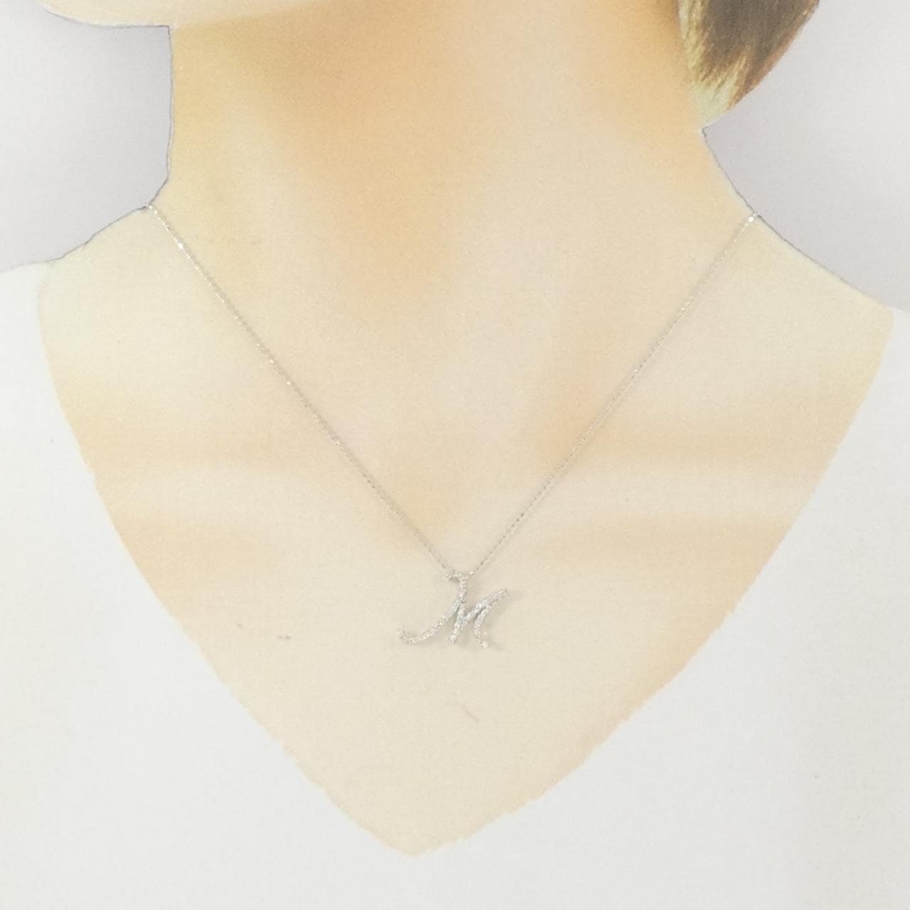 セイレーン アズーロ イニシャルM ダイヤモンド ネックレス 0.20CT