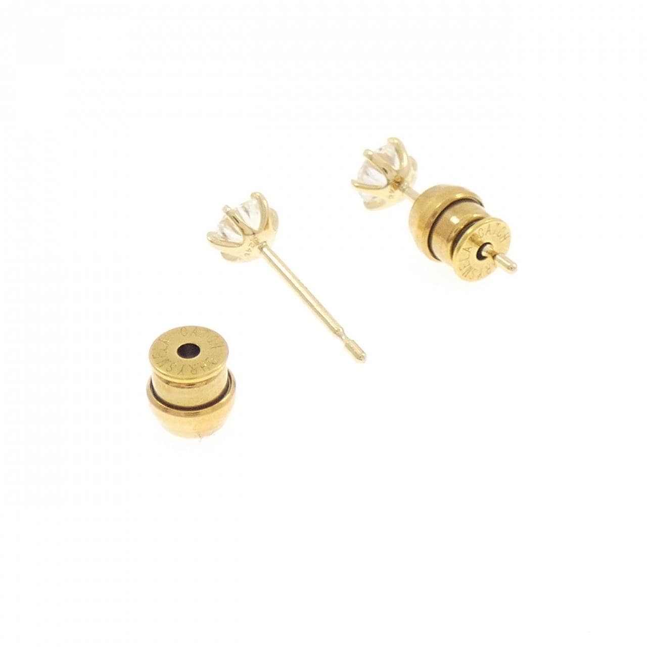 【リメイク】K18YG/ST ダイヤモンド ピアス 0.245CT 0.246CT F-G VS2 VG