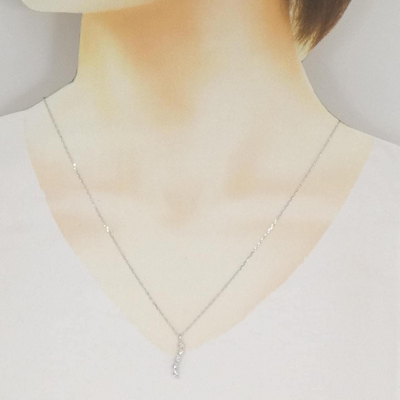 K18WG ダイヤモンド ネックレス 0.34CT