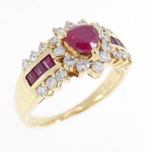 K18YG ルビー リング 1.01CT