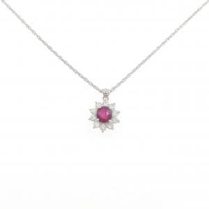 PT900/PT850 ルビー ネックレス 0.797CT