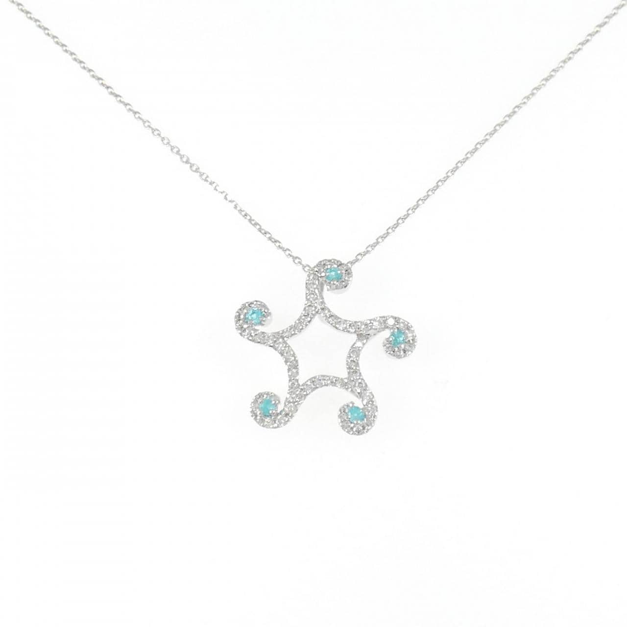 K18WG トルマリン ネックレス 0.085CT