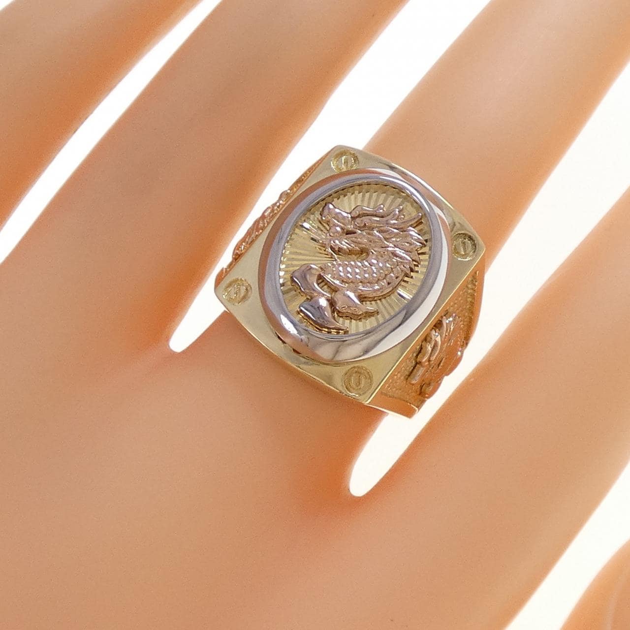 K18スリーカラー ドラゴン リング