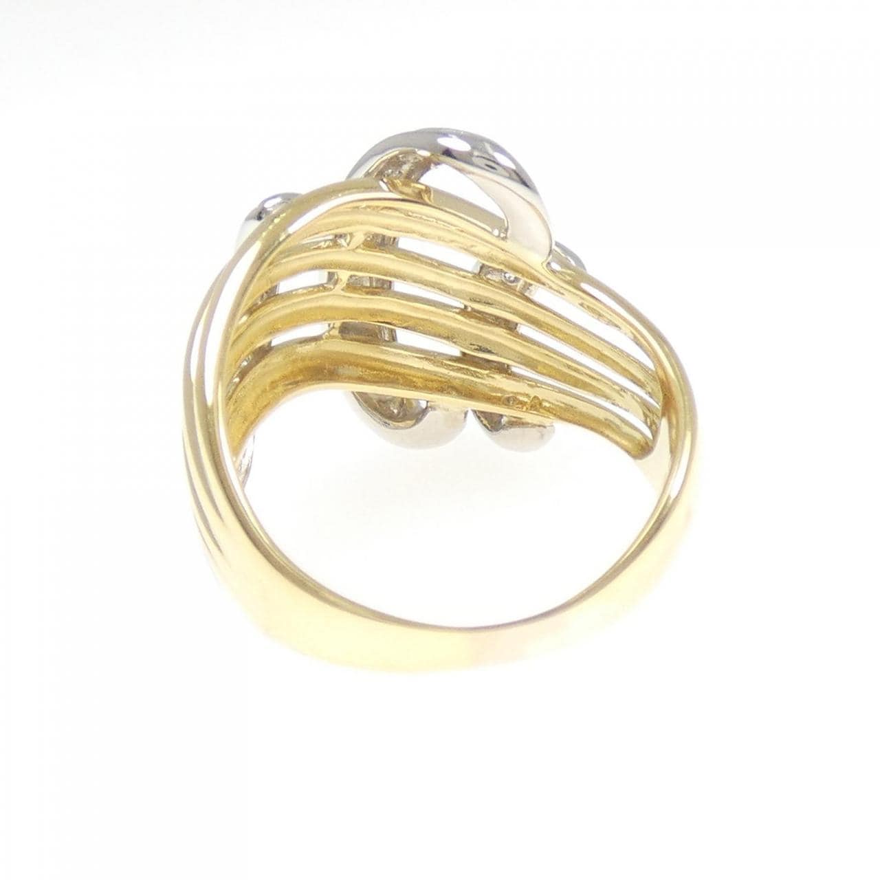 K18YG/PT900 ダイヤモンド リング 0.19CT