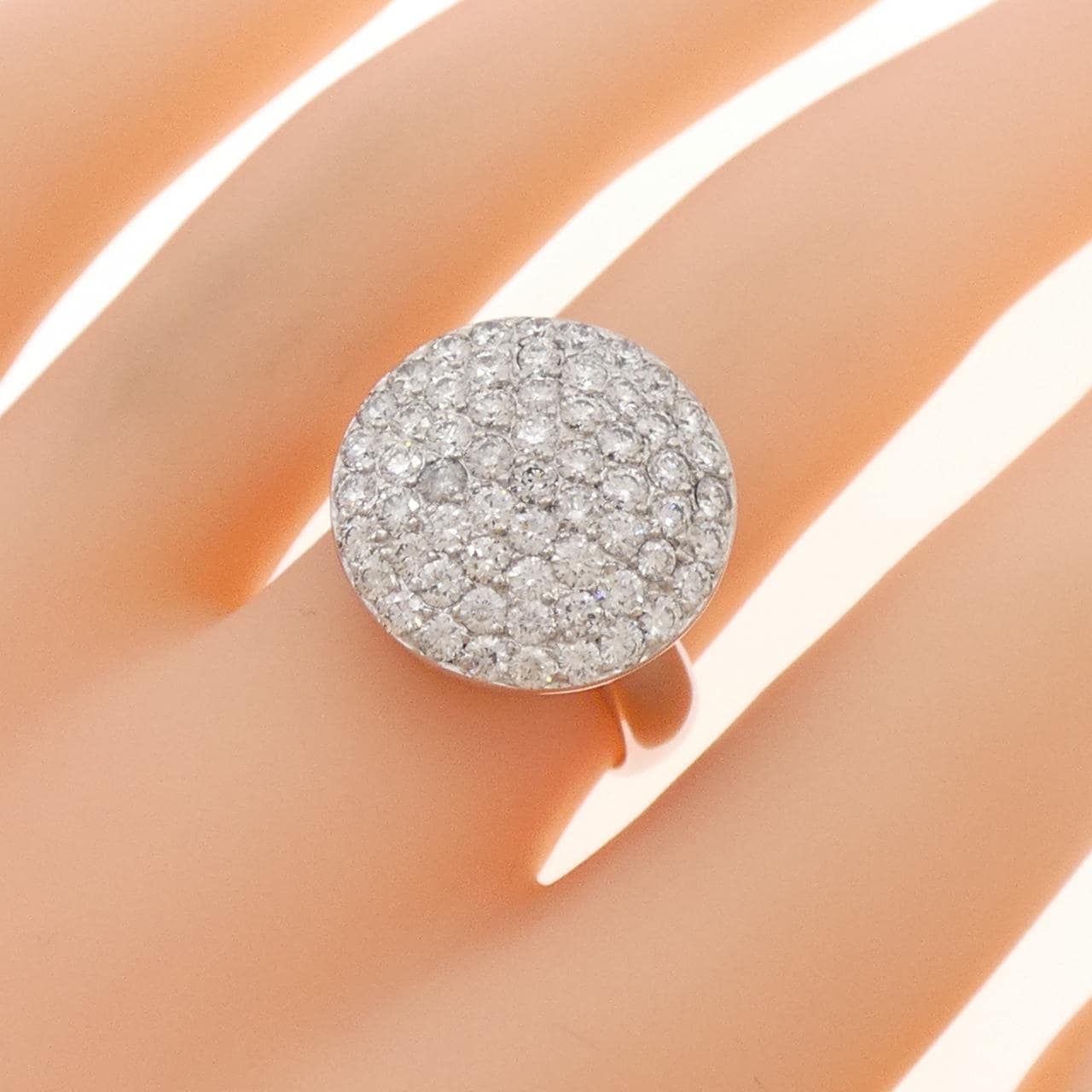 K18WG パヴェ ダイヤモンド リング 1.74CT