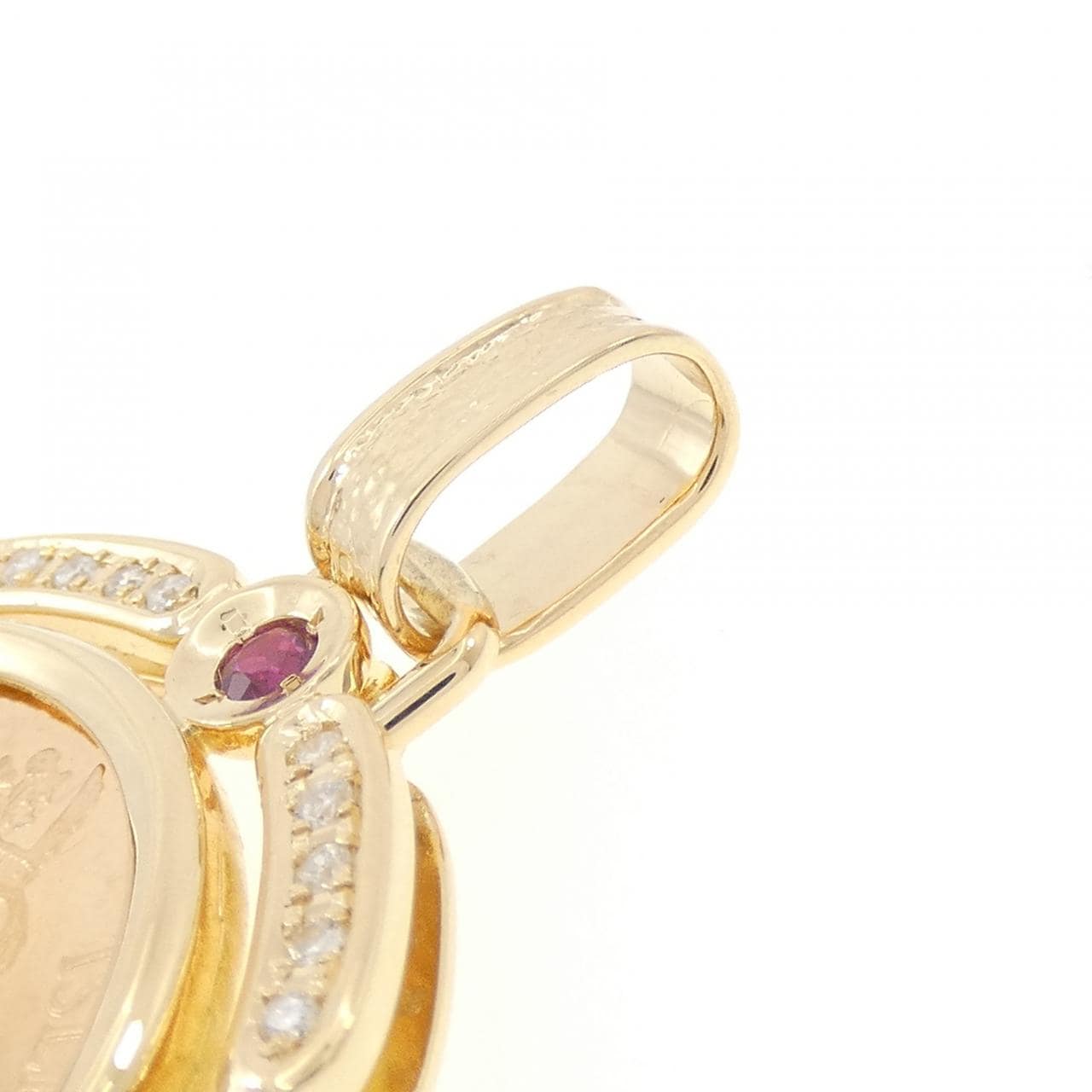 K18YG(枠) ルビー コイン 0.57CT ペンダント