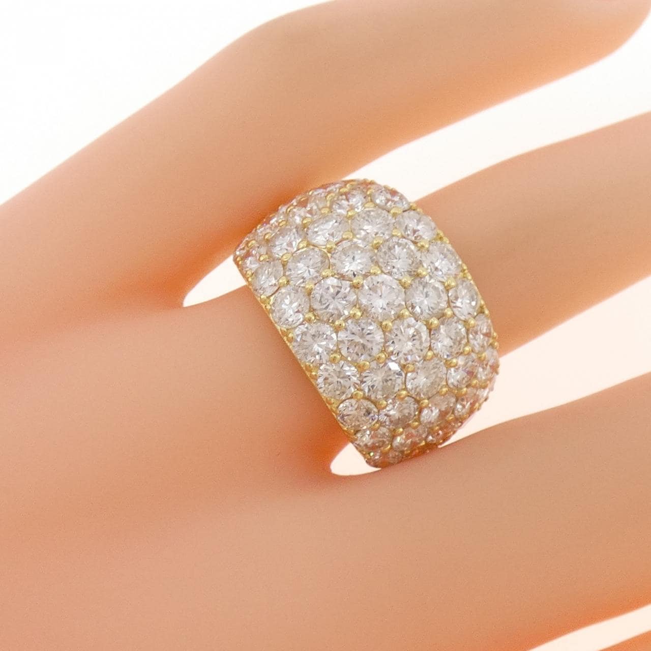 K18YG パヴェ ダイヤモンド リング 5.29CT