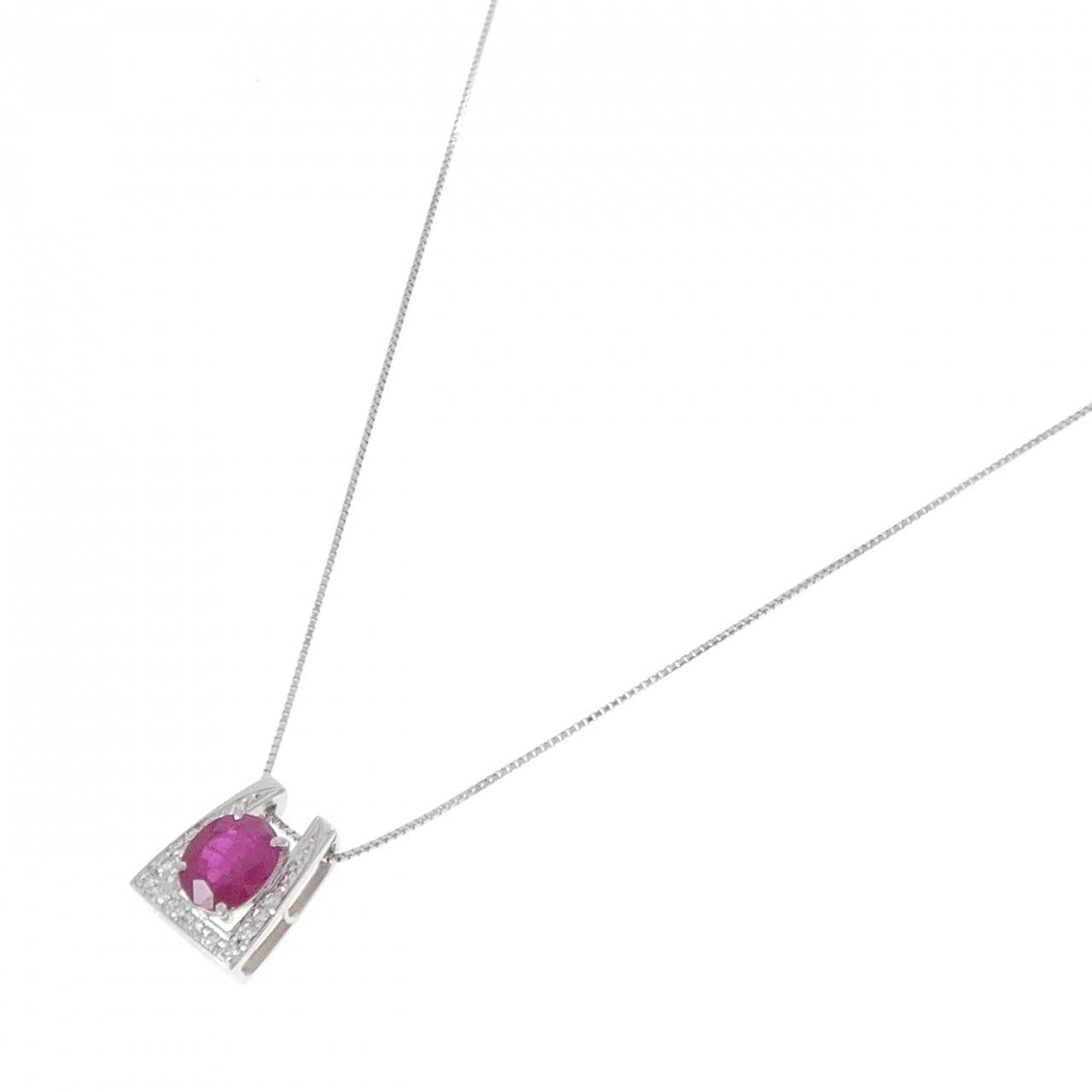 PT900/PT850 ルビー ネックレス 2.07CT