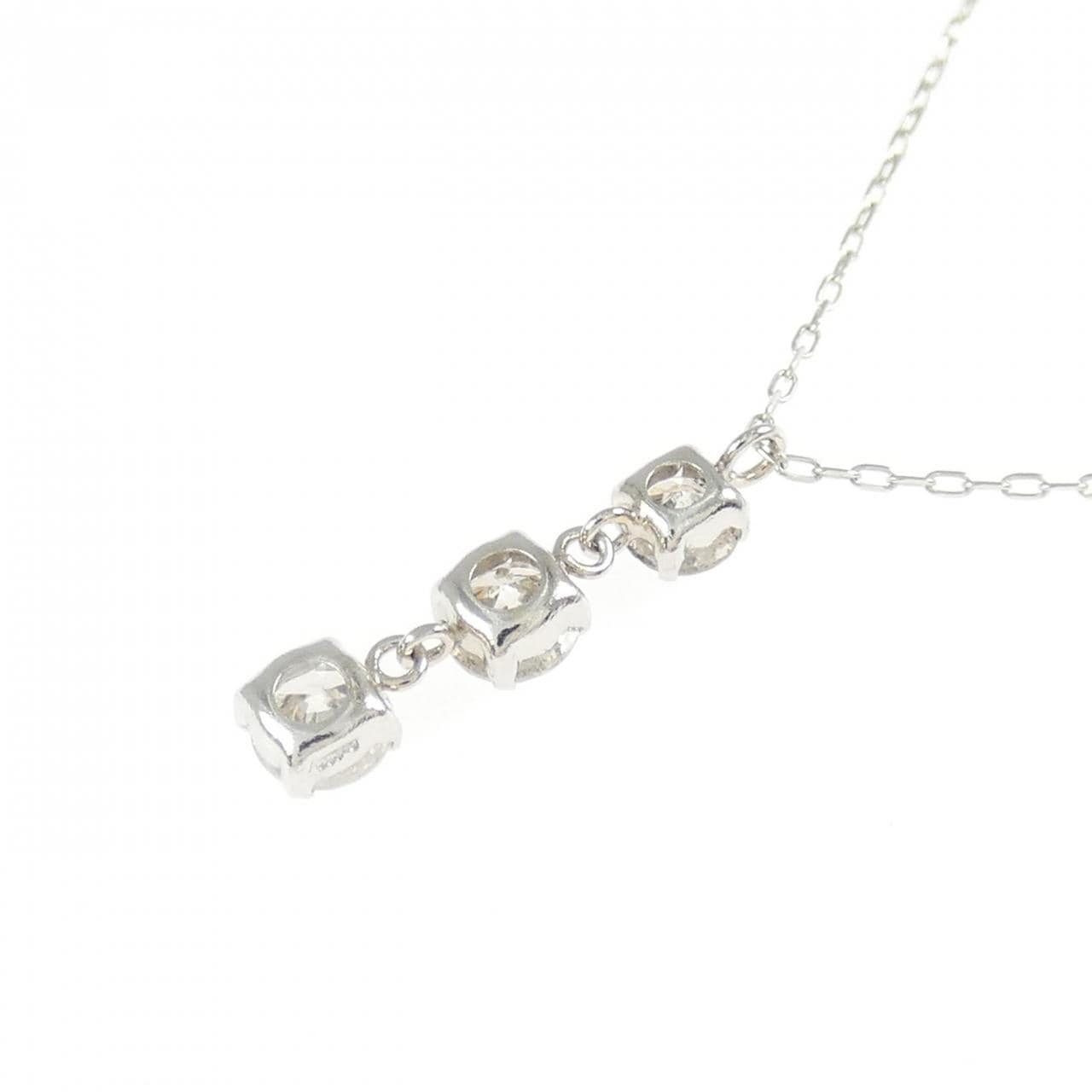 【新品】PT900/PT850 スリーストーン ダイヤモンド ネックレス 0.50CT