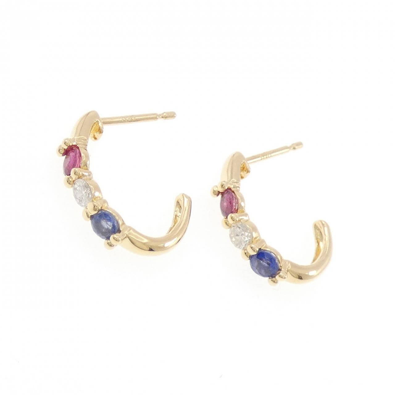 K18YG カラーストーン ピアス