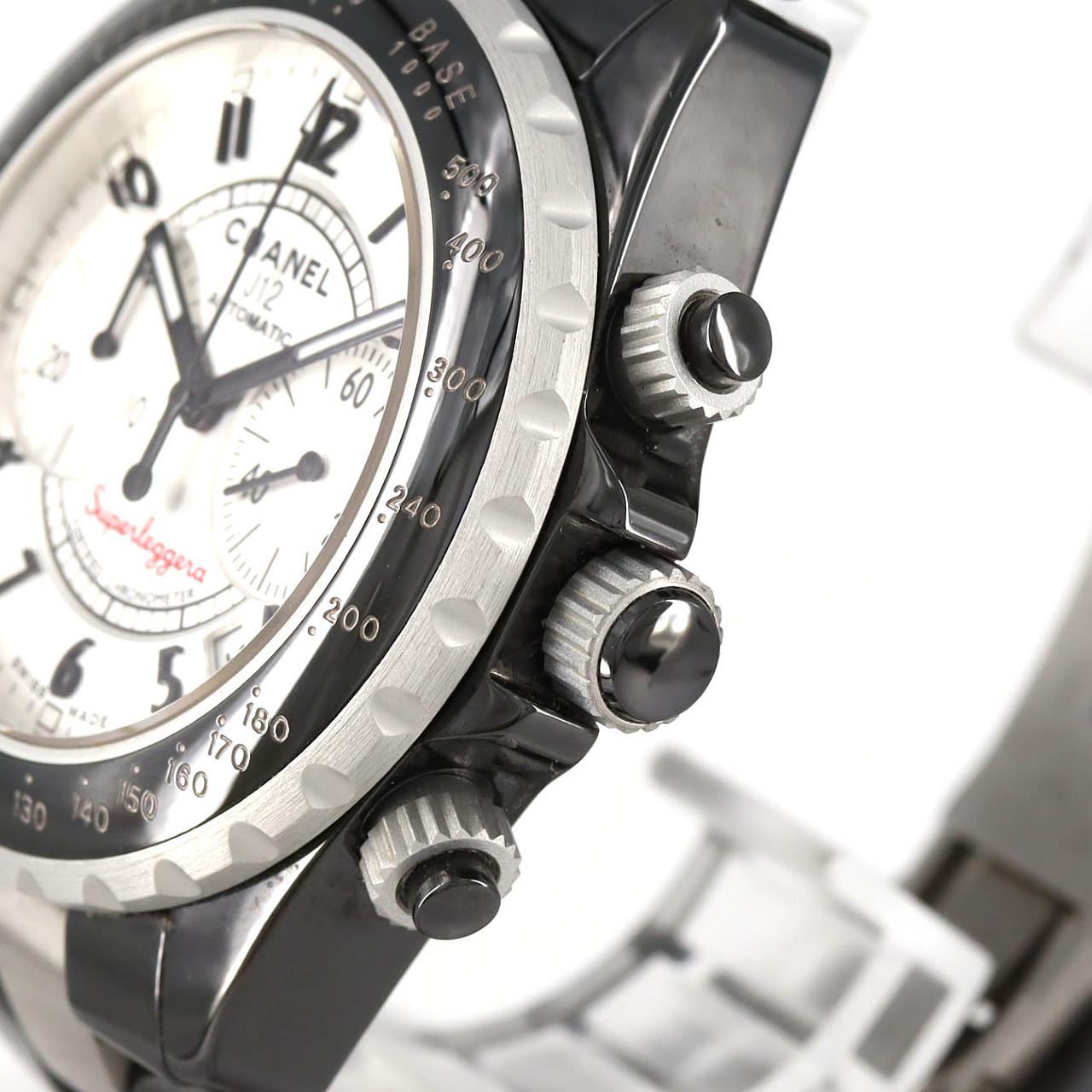 【ノーメンテナンス還元価格】シャネル J12スーパーレッジェーラクロノグラフ H1624 セラミックxアルミニウム 自動巻