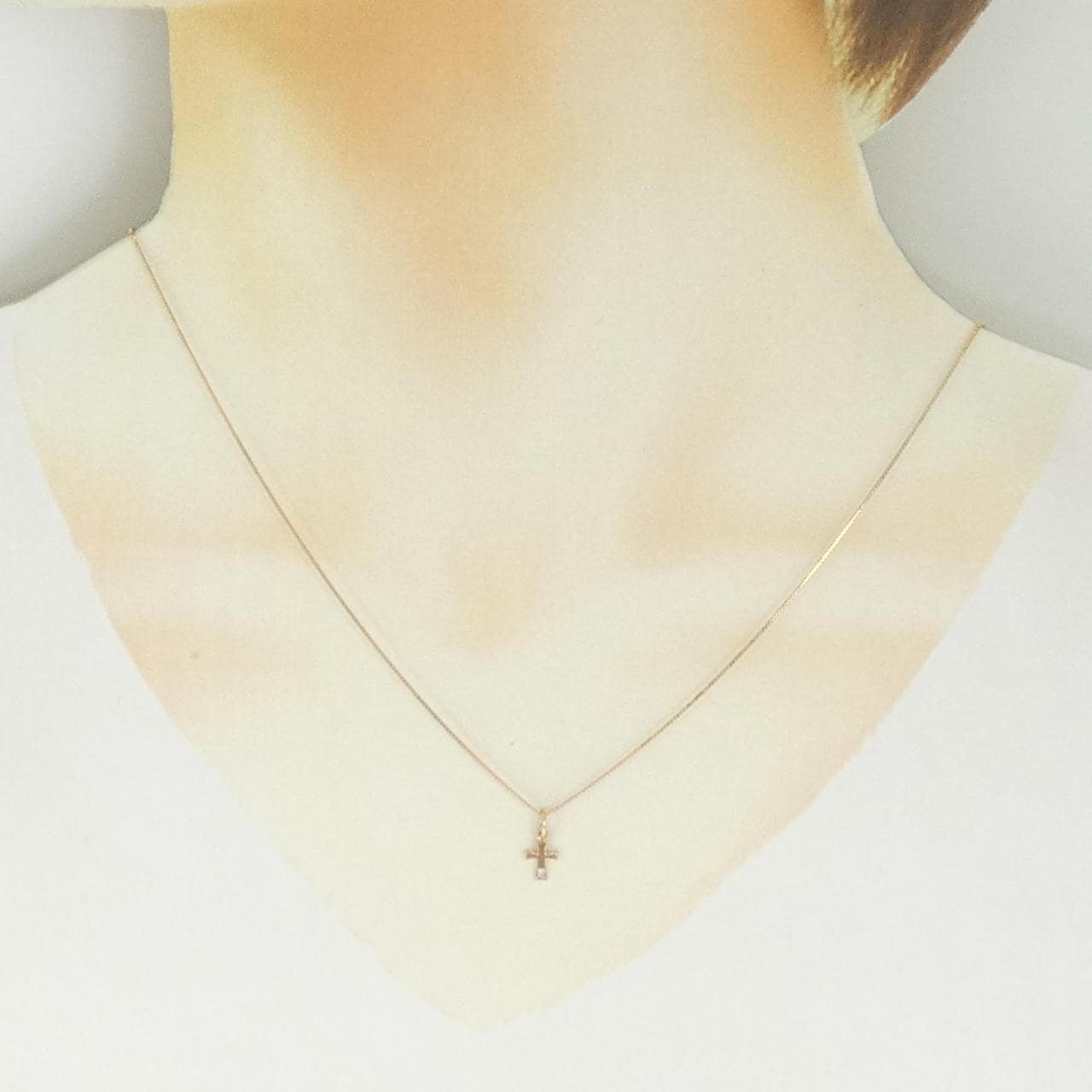 K18PG クロス ダイヤモンド ネックレス