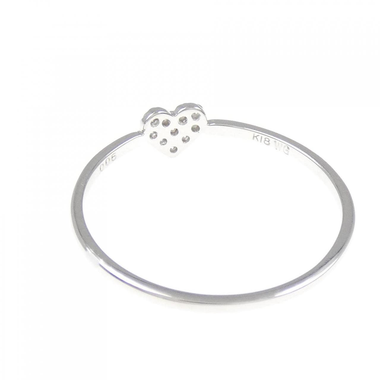 K18WG ハート ダイヤモンド リング 0.05CT