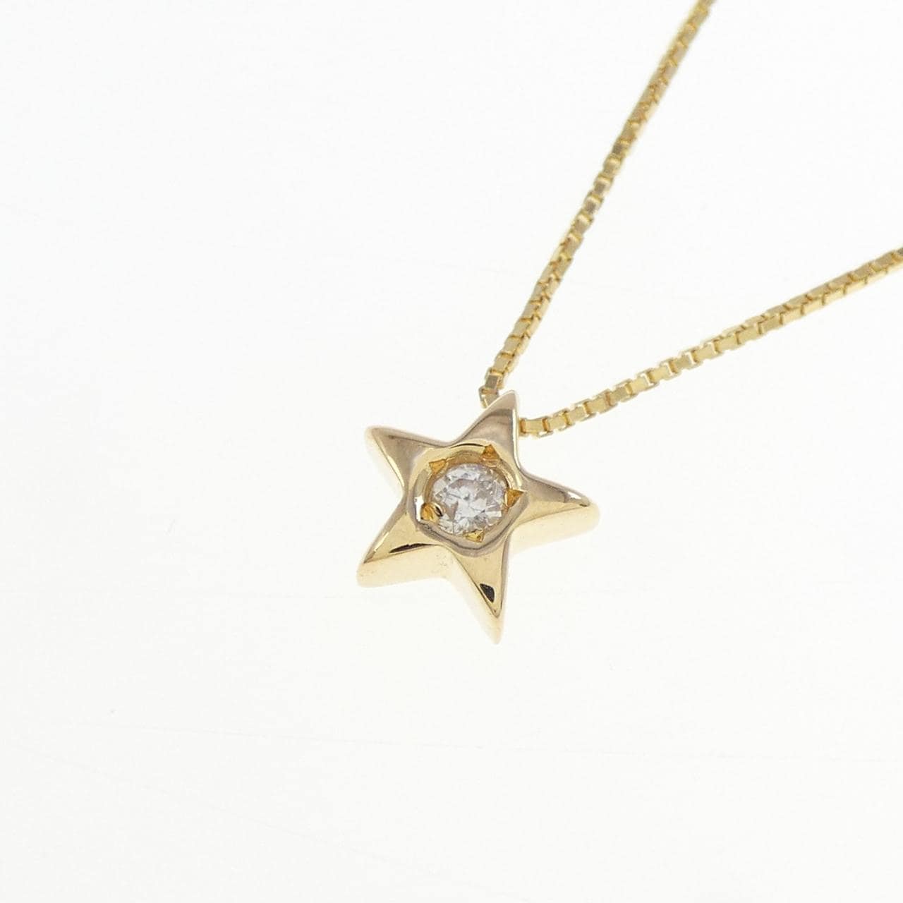 K18YG/750YG スター ダイヤモンド ネックレス 0.05CT