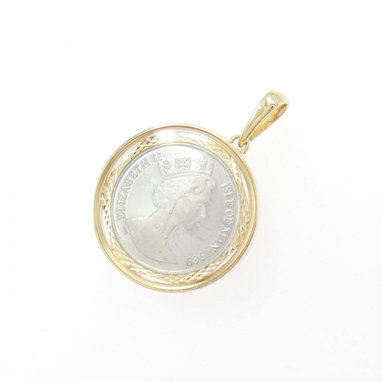 K18YG(枠) コイン ペンダント