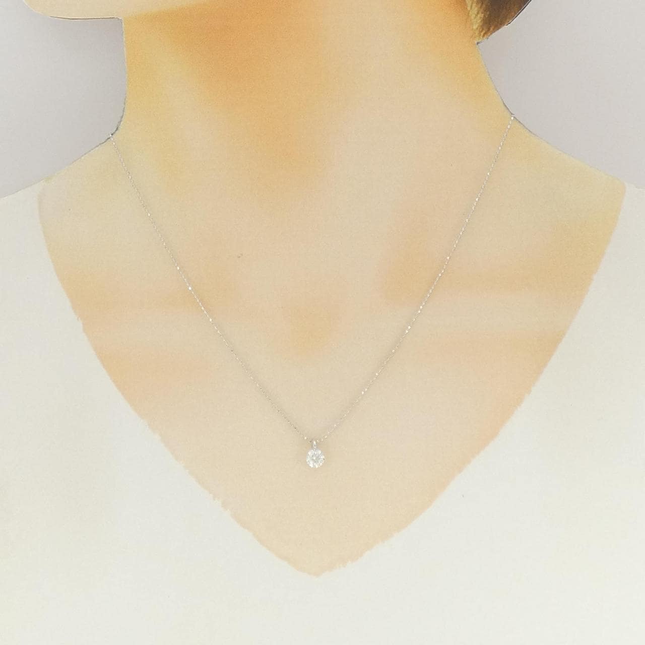 K18WG ダイヤモンド ネックレス 0.50CT