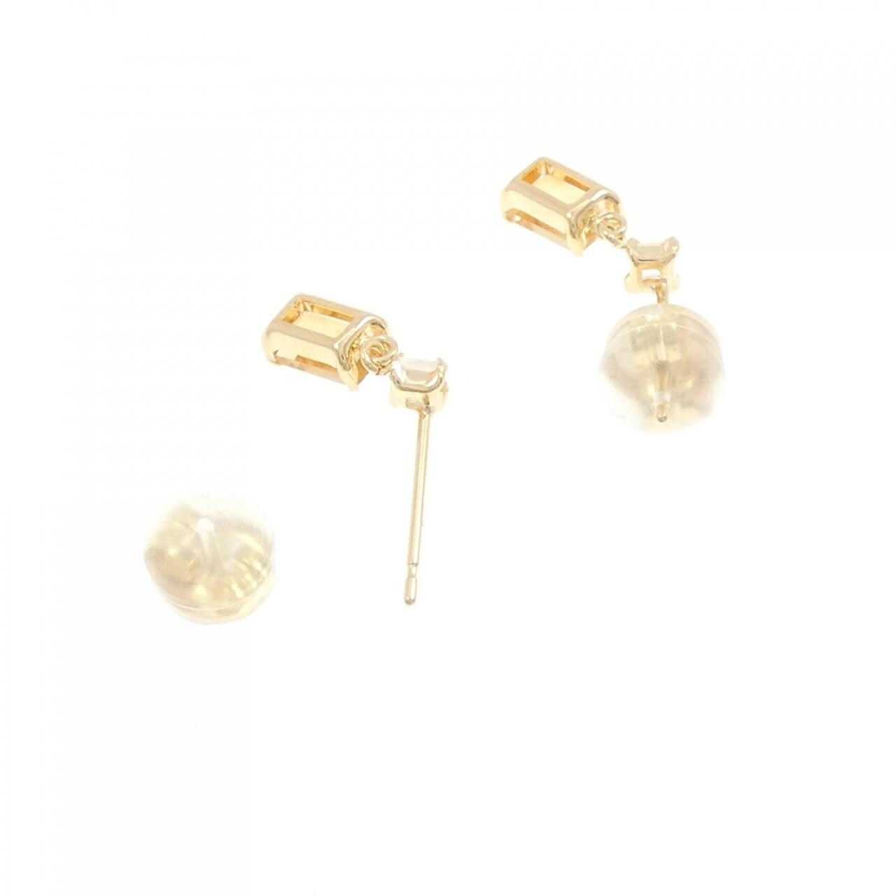 【新品】K18YG シトリン ピアス