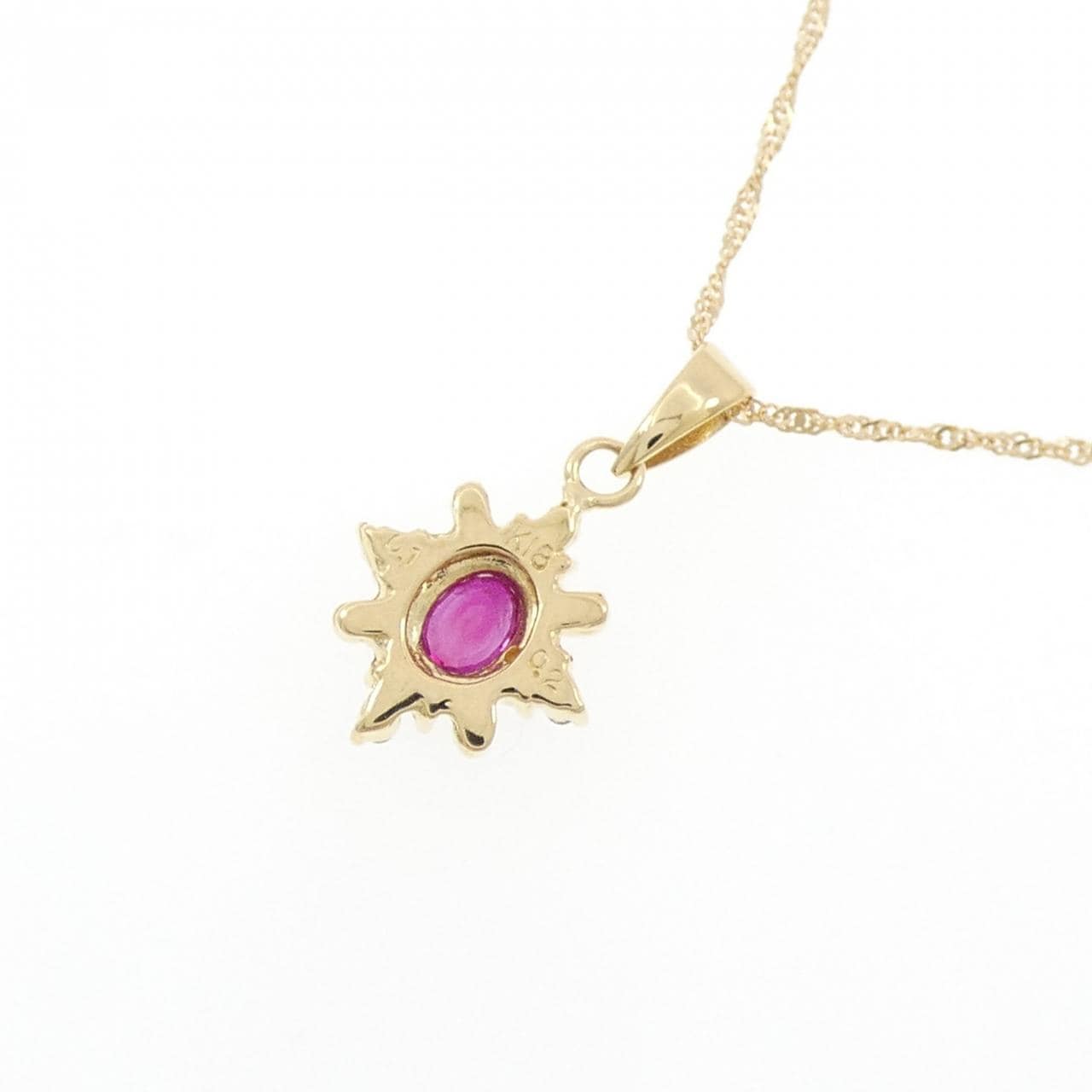 K18YG/750YG Ruby Necklace 0.2CT