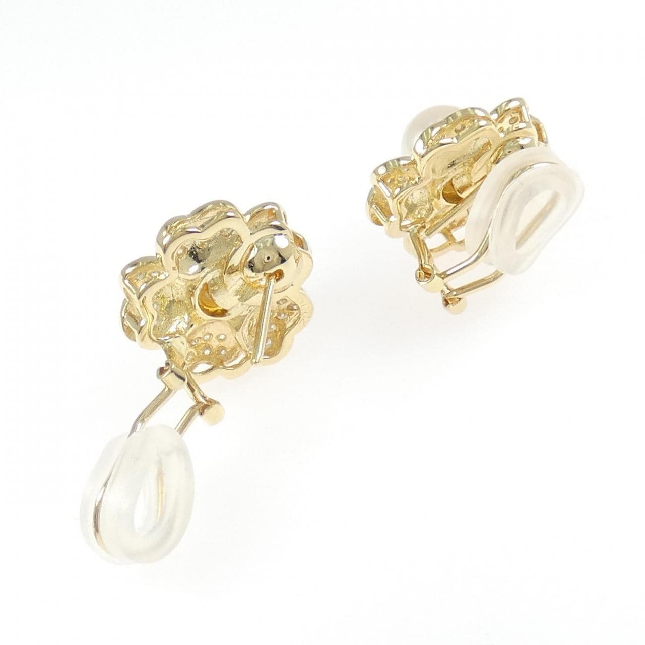 750YG フラワー アコヤパール ピアス/イヤリング 8.1mm