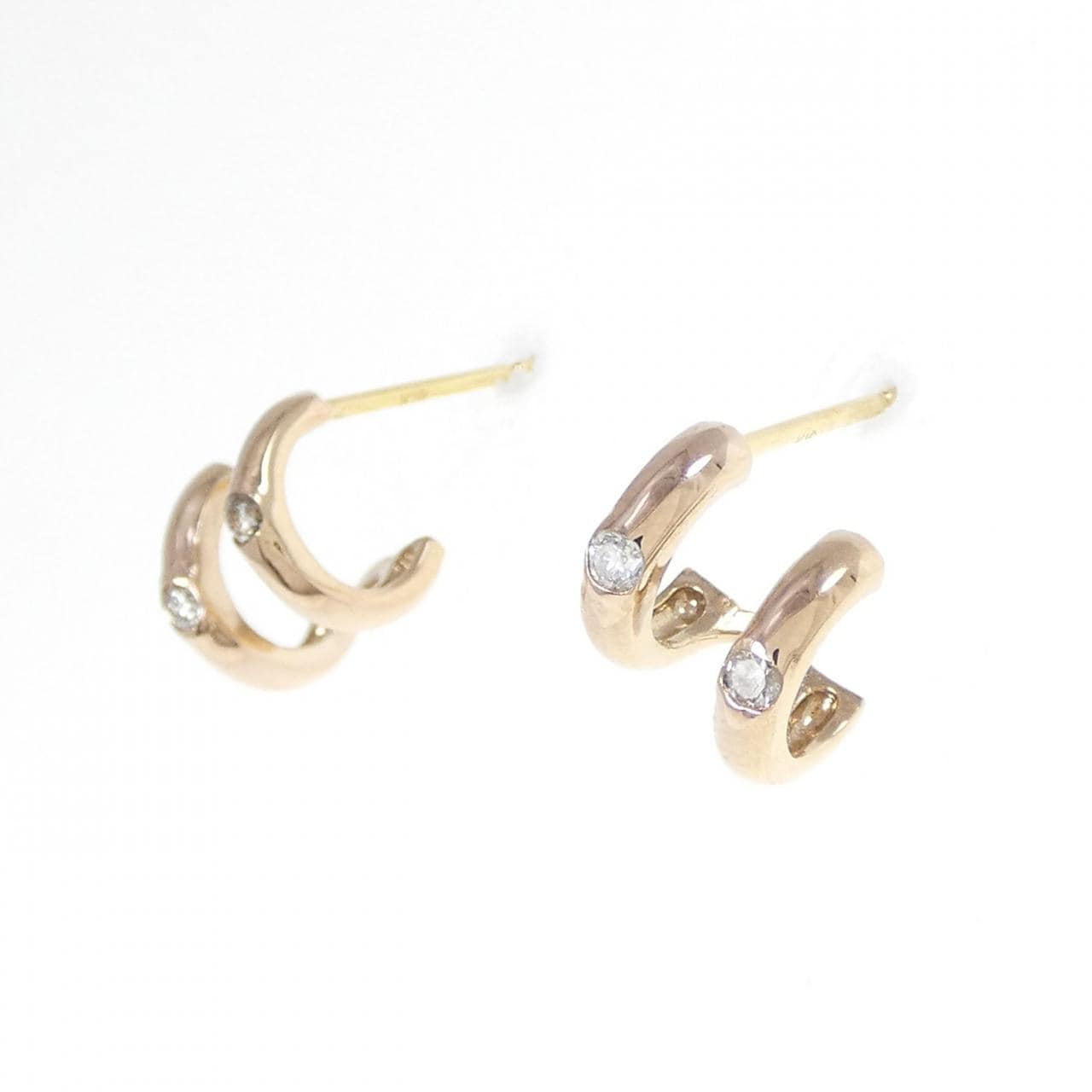 K18PG/K18YG Diamond Earrings 0.08CT