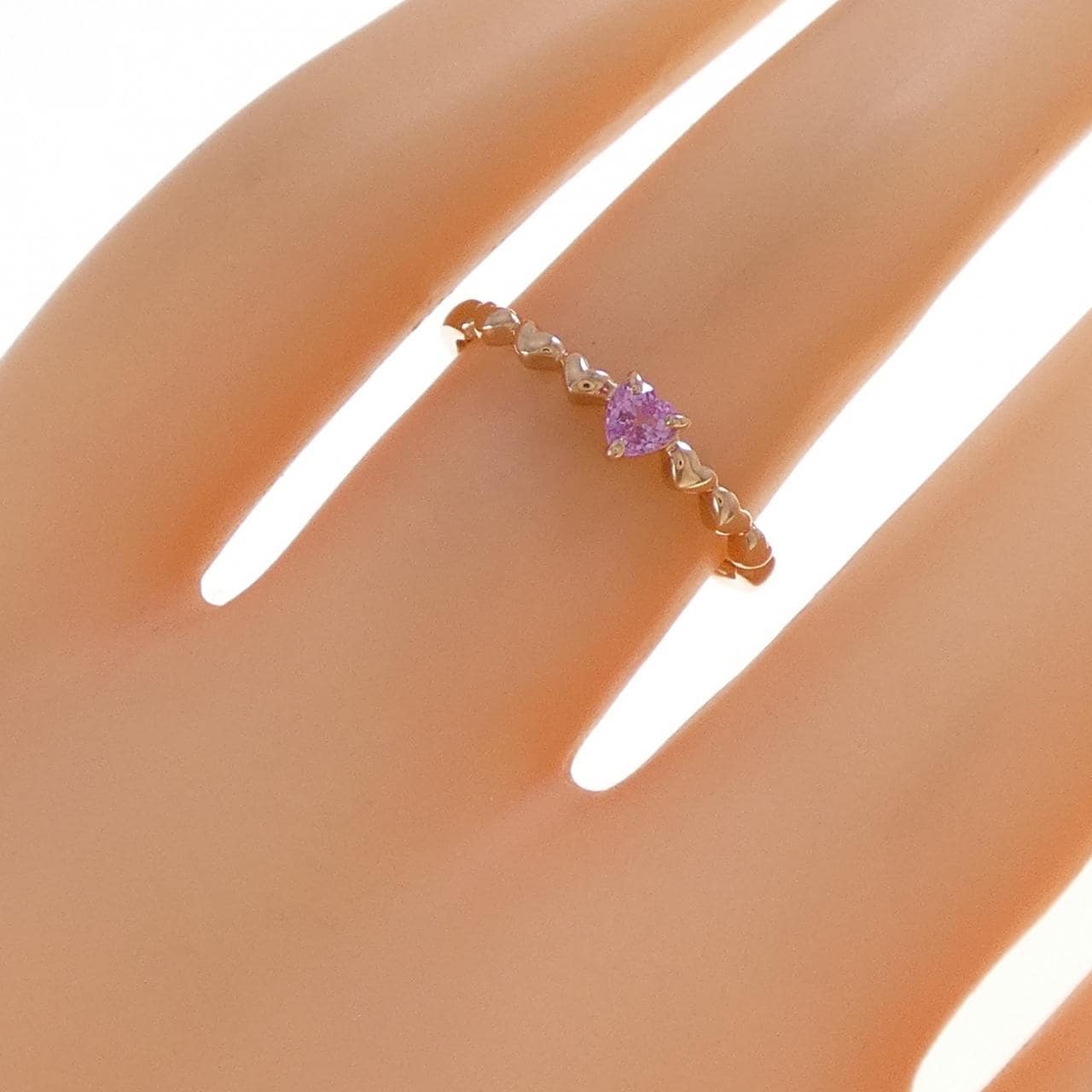 K10PG ハート サファイヤ リング