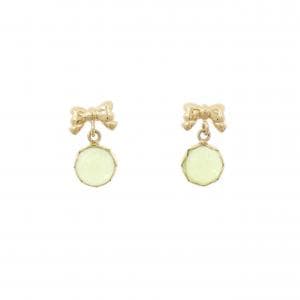 K18YG リボン ペリドット ピアス