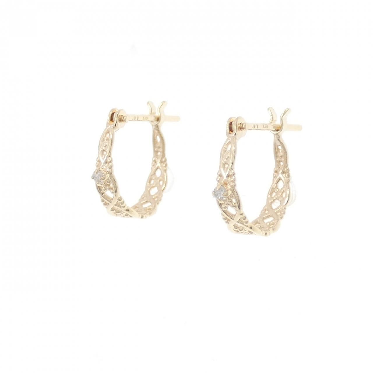 シエナ ロゼ ダイヤモンド ピアス 0.02CT