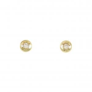 K18YG ソリティア ダイヤモンド ピアス 0.08CT