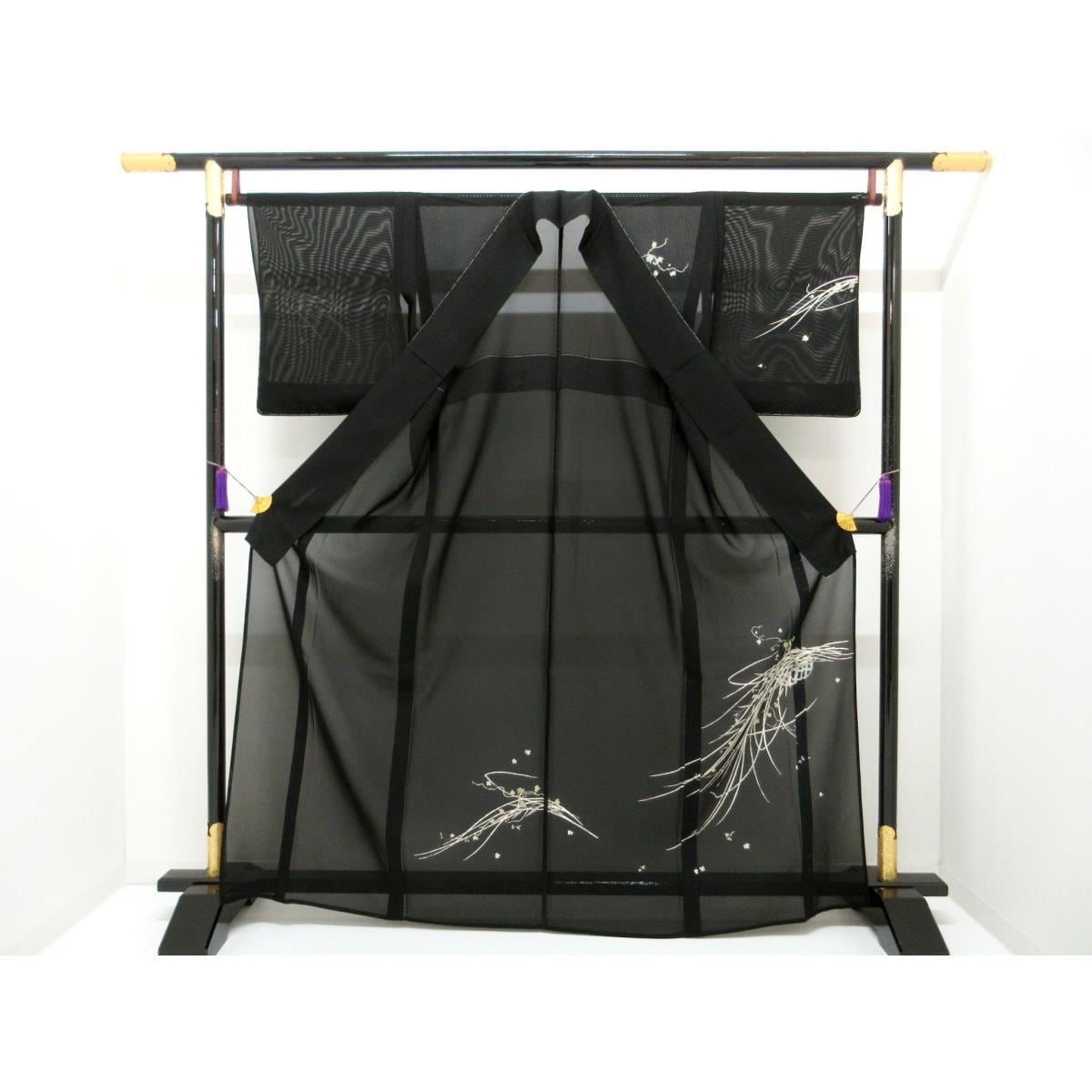 【未使用品】単衣　駒絽訪問着　友禅銀彩加工