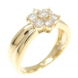 K18YG フラワー ダイヤモンド リング 0.57CT