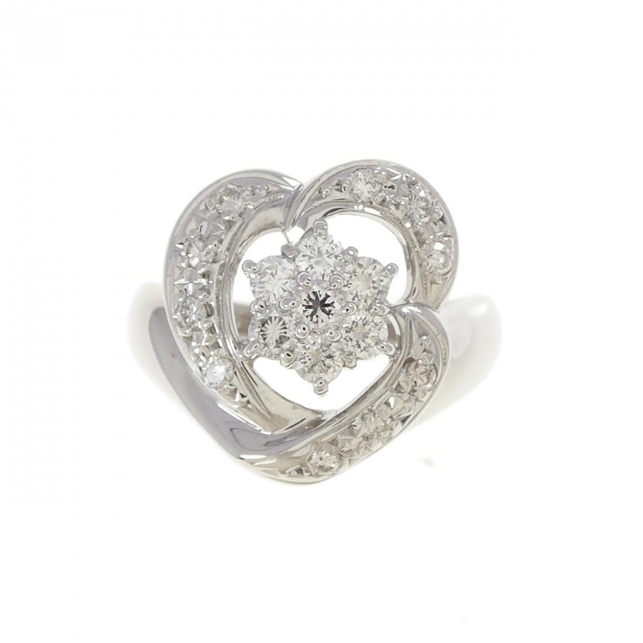 PT900花朵钻石戒指0.50CT