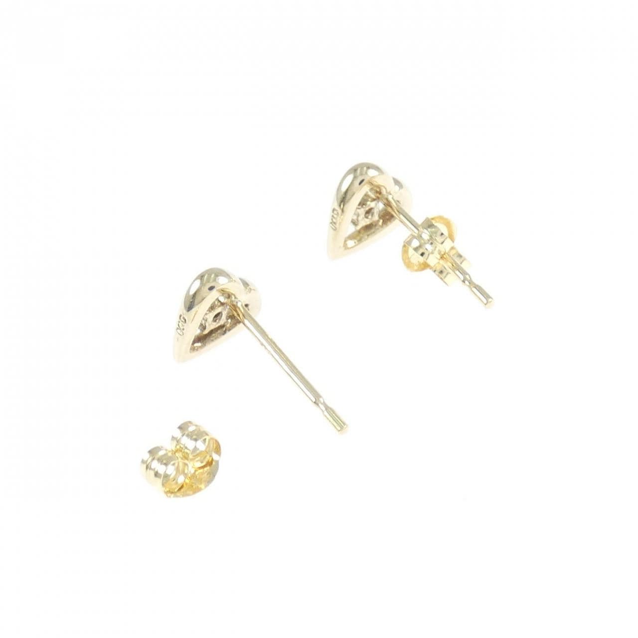 K10YG/K14YG 心形鑽石耳環 0.02克拉