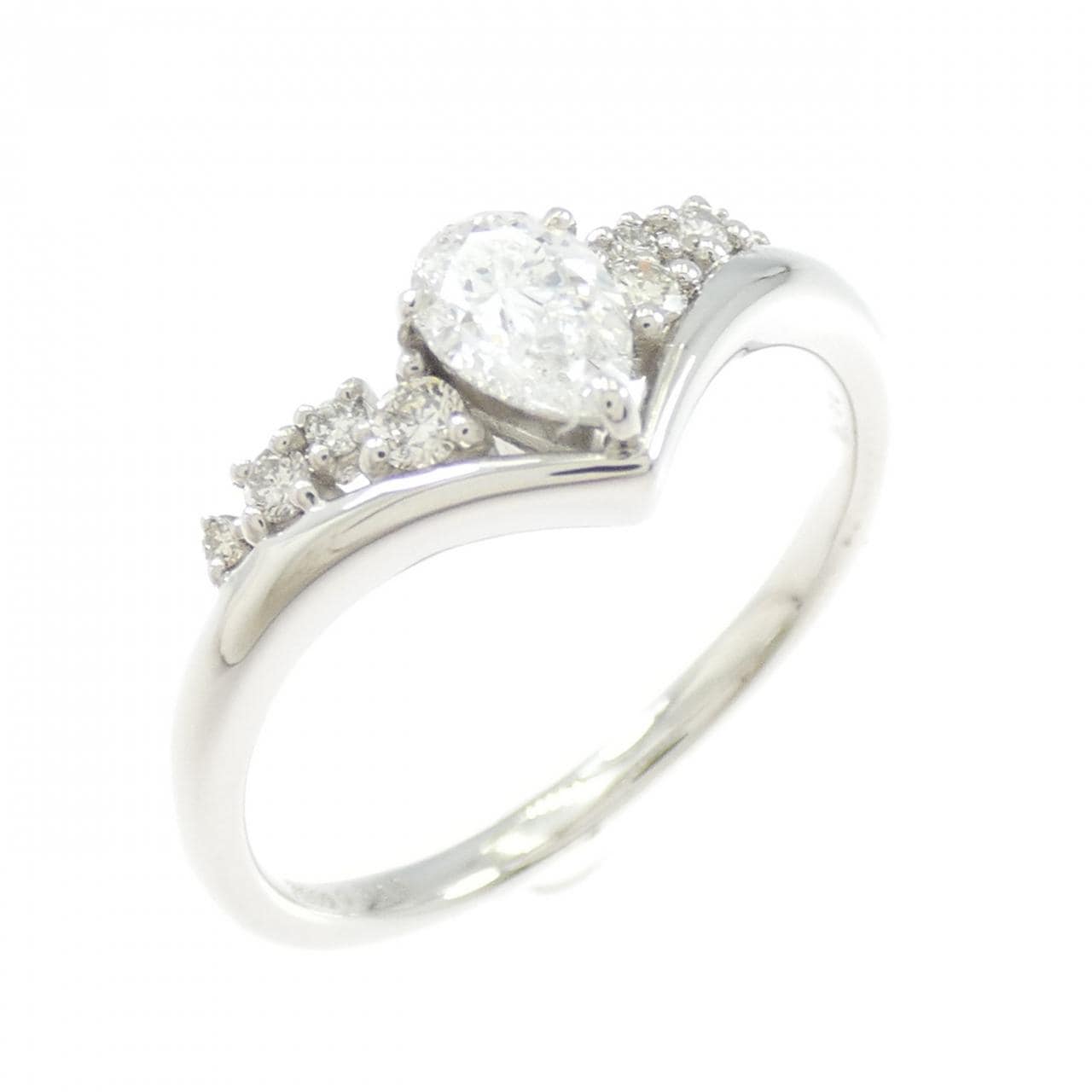 PT950 ダイヤモンド リング 0.303CT F SI2 ペアシェイプ