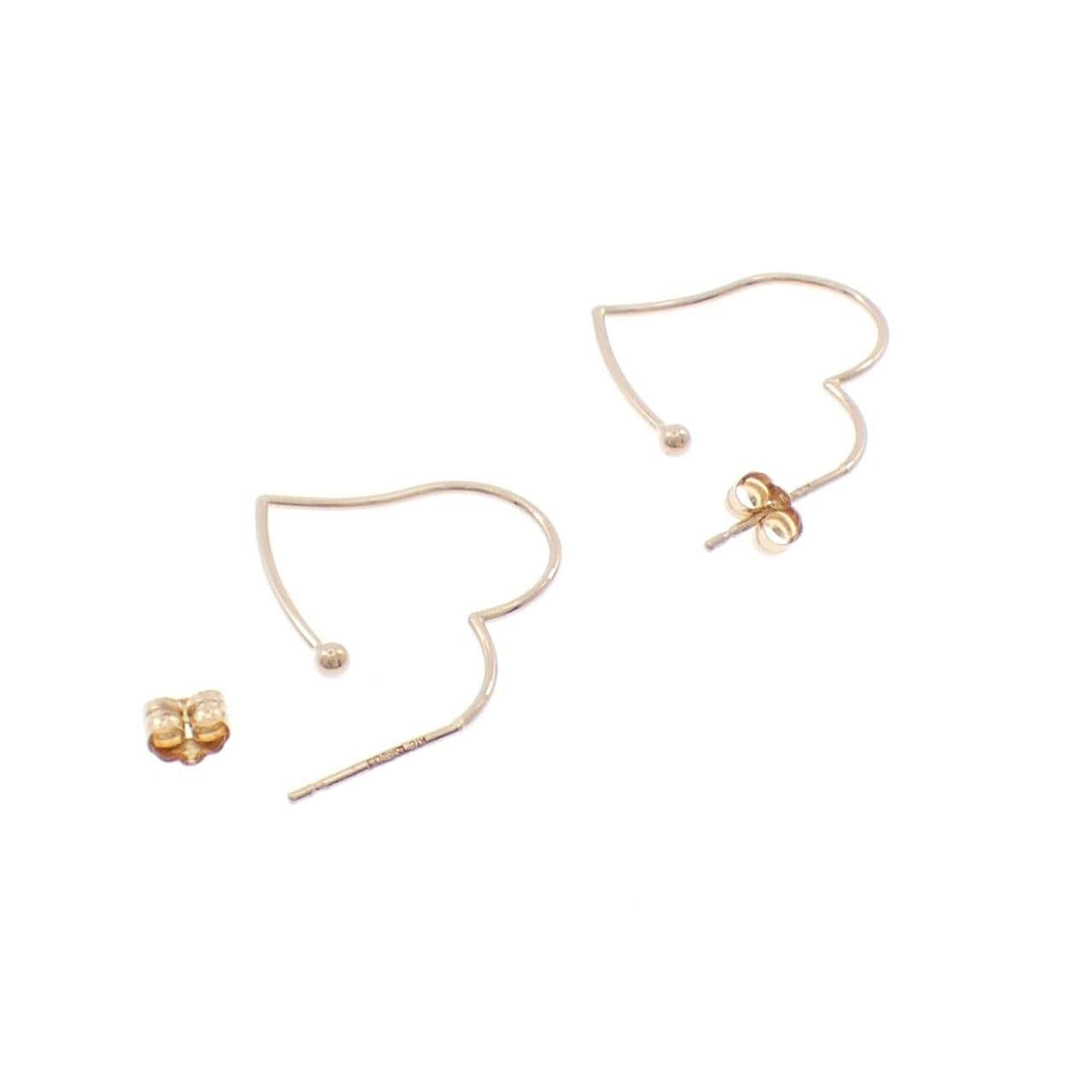 K18PG ハート ピアス