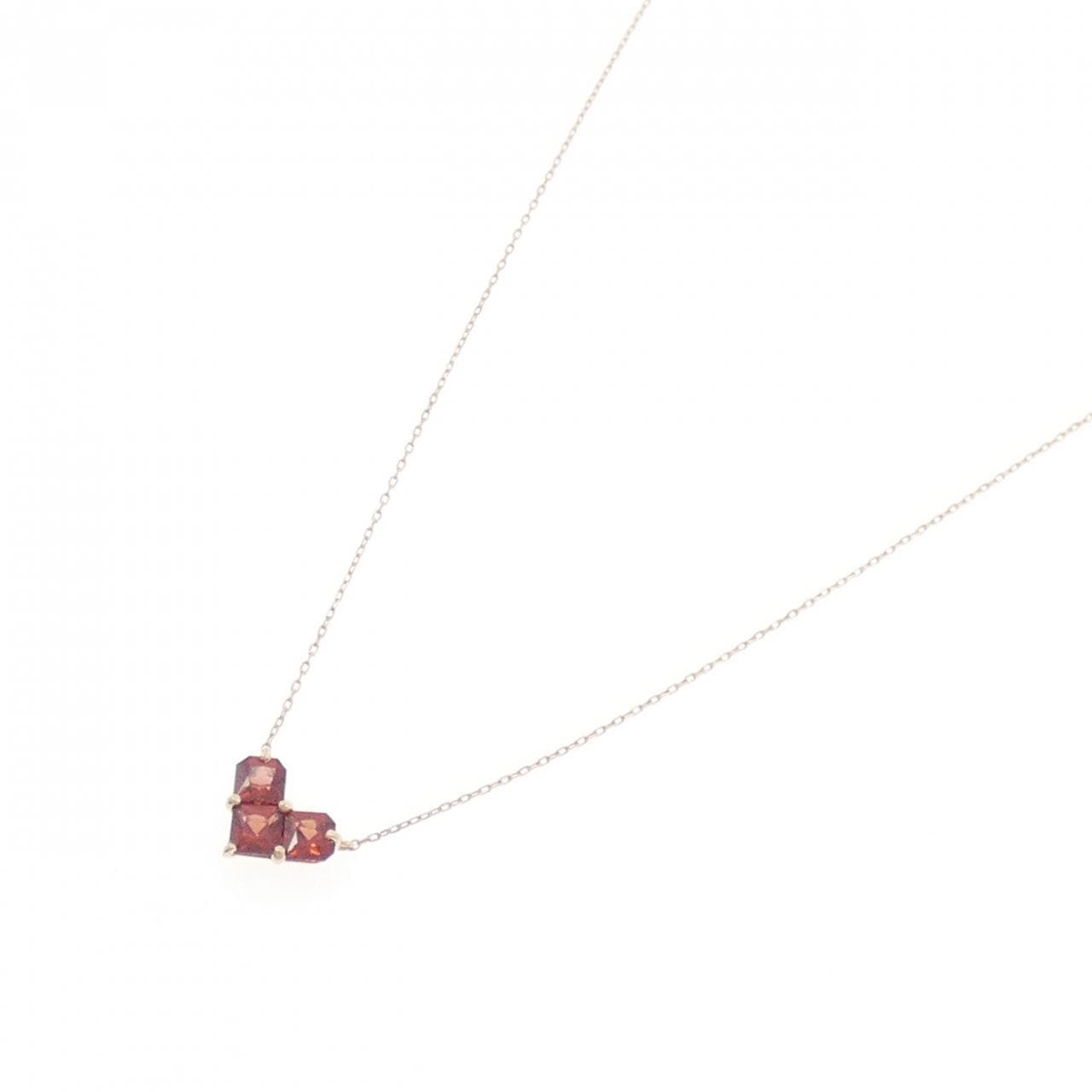 K10PG ハート ガーネット ネックレス