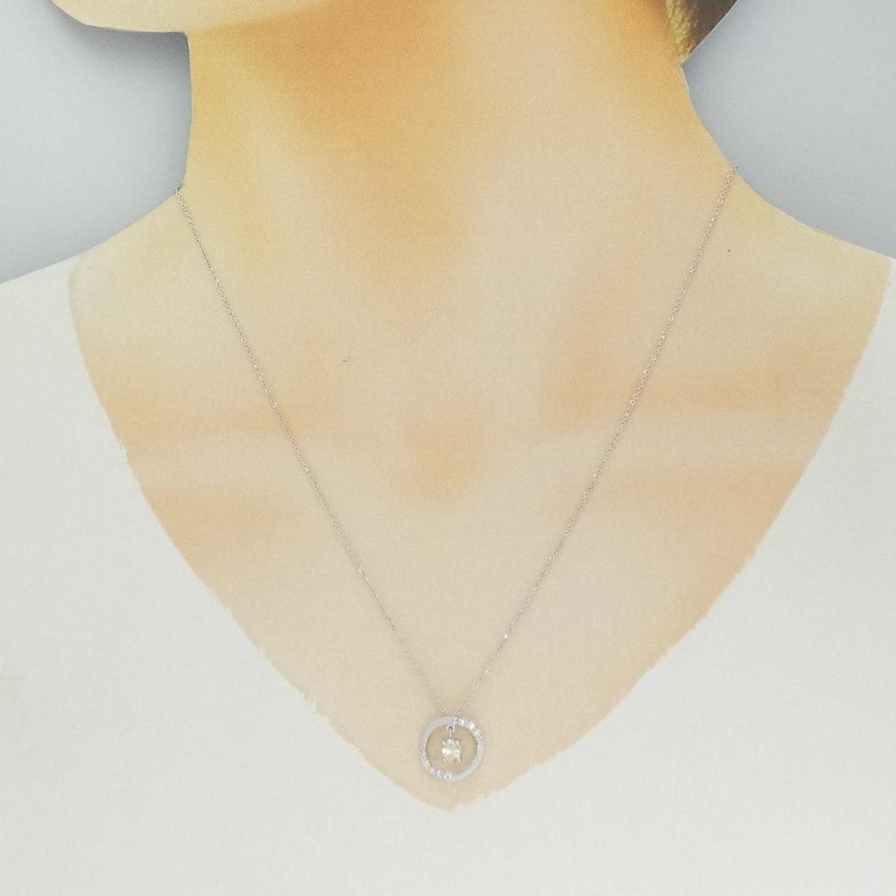K18WG ダイヤモンド ネックレス 0.23CT