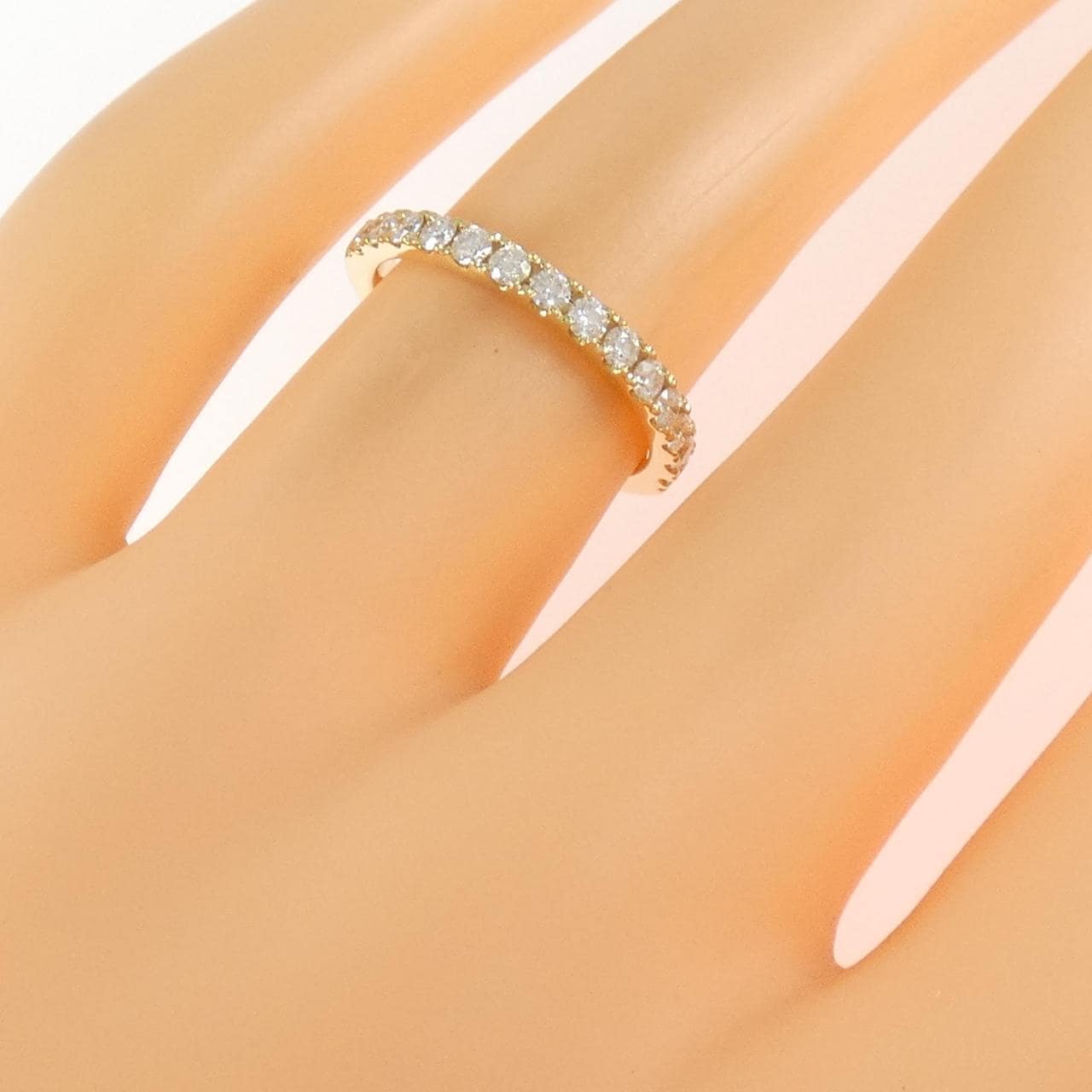 K18YG ハーフエタニティ ダイヤモンド リング 0.34CT