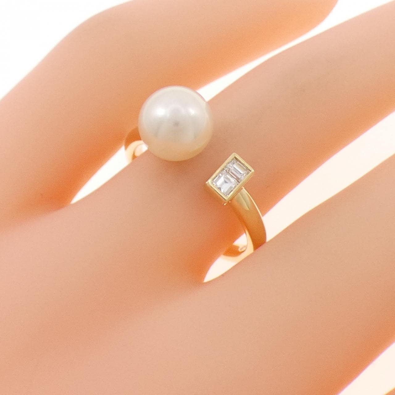 K18YG アコヤパール リング 7.7mm