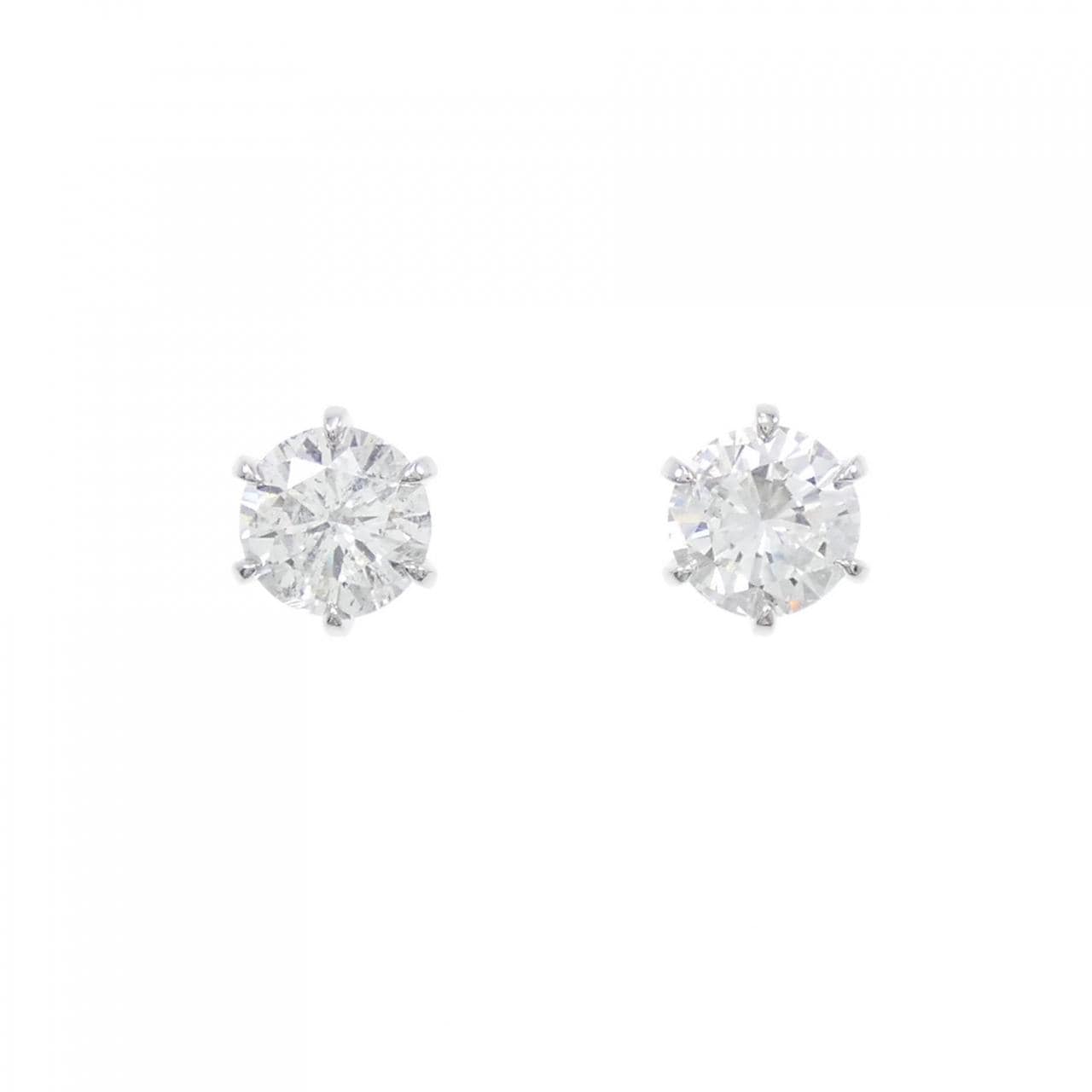 [Remake] PT/ST Diamond Earrings 1.051CT 1.064CT H I1 Good