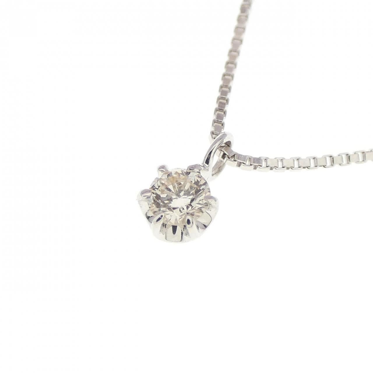 K10WG solitaire Diamond necklace 0.07CT