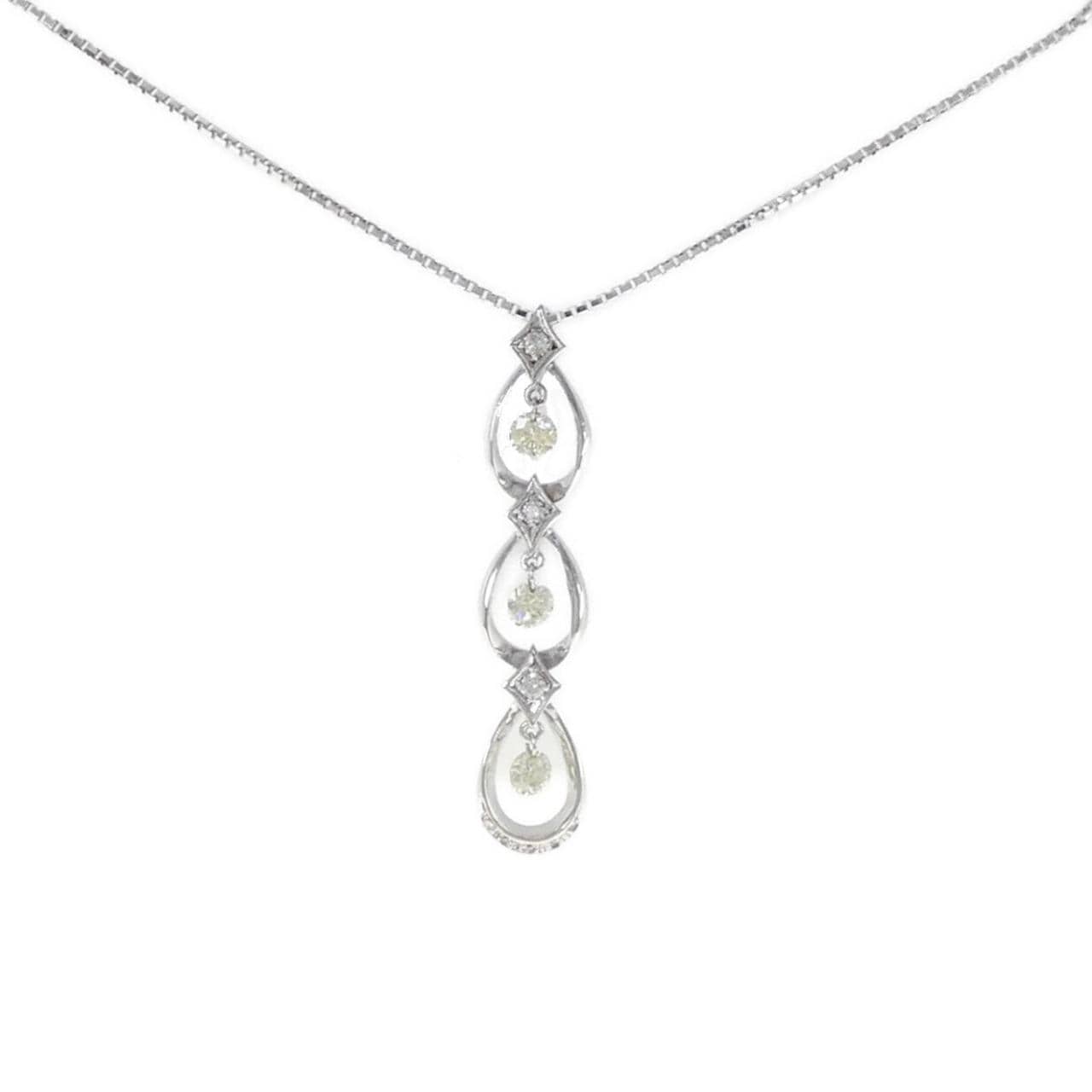 K18WG ダイヤモンド ネックレス 0.70CT