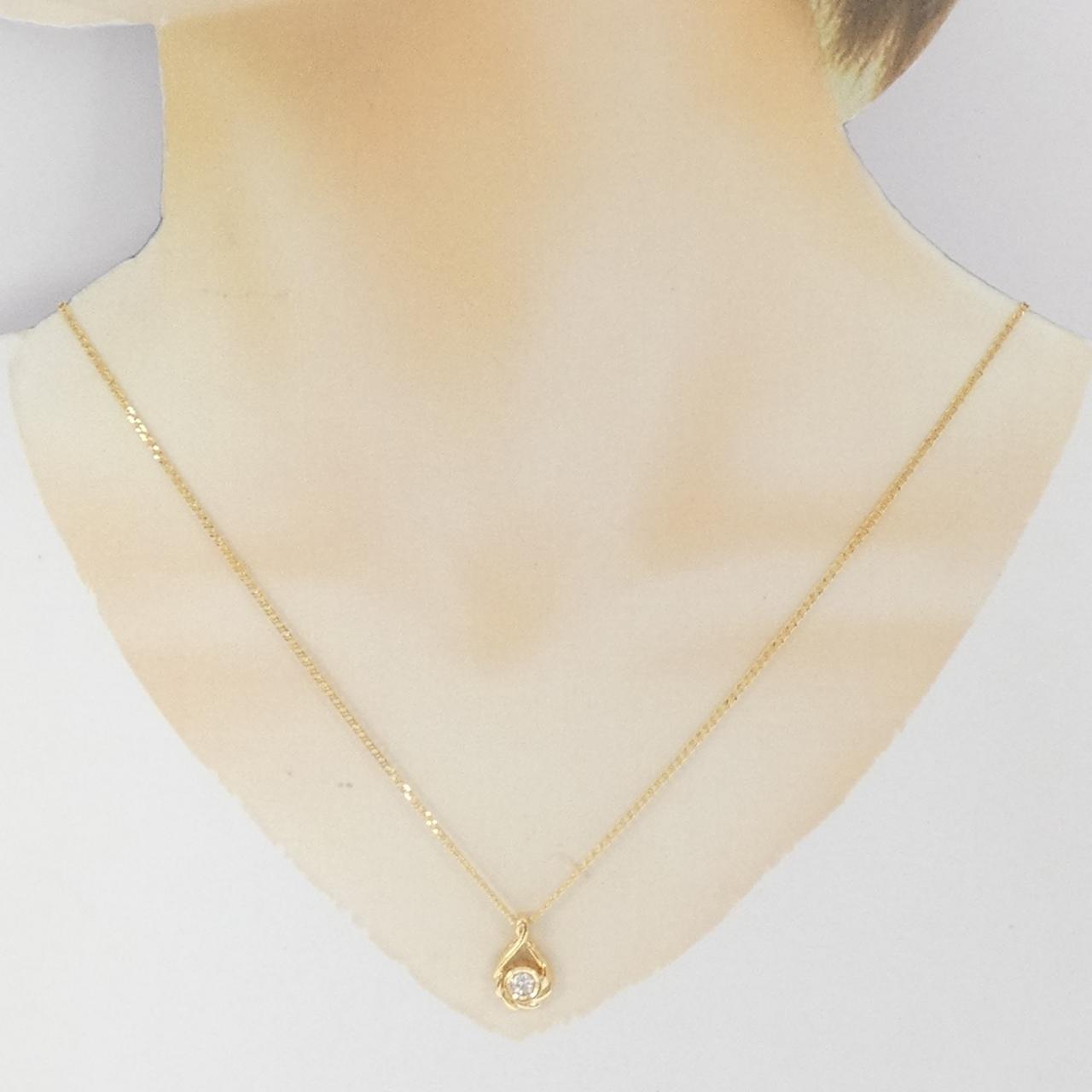 K18YG/750YG ダイヤモンド ネックレス 0.18CT