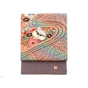 名古屋帯　水野保　ちりめん染帯　開き名古屋