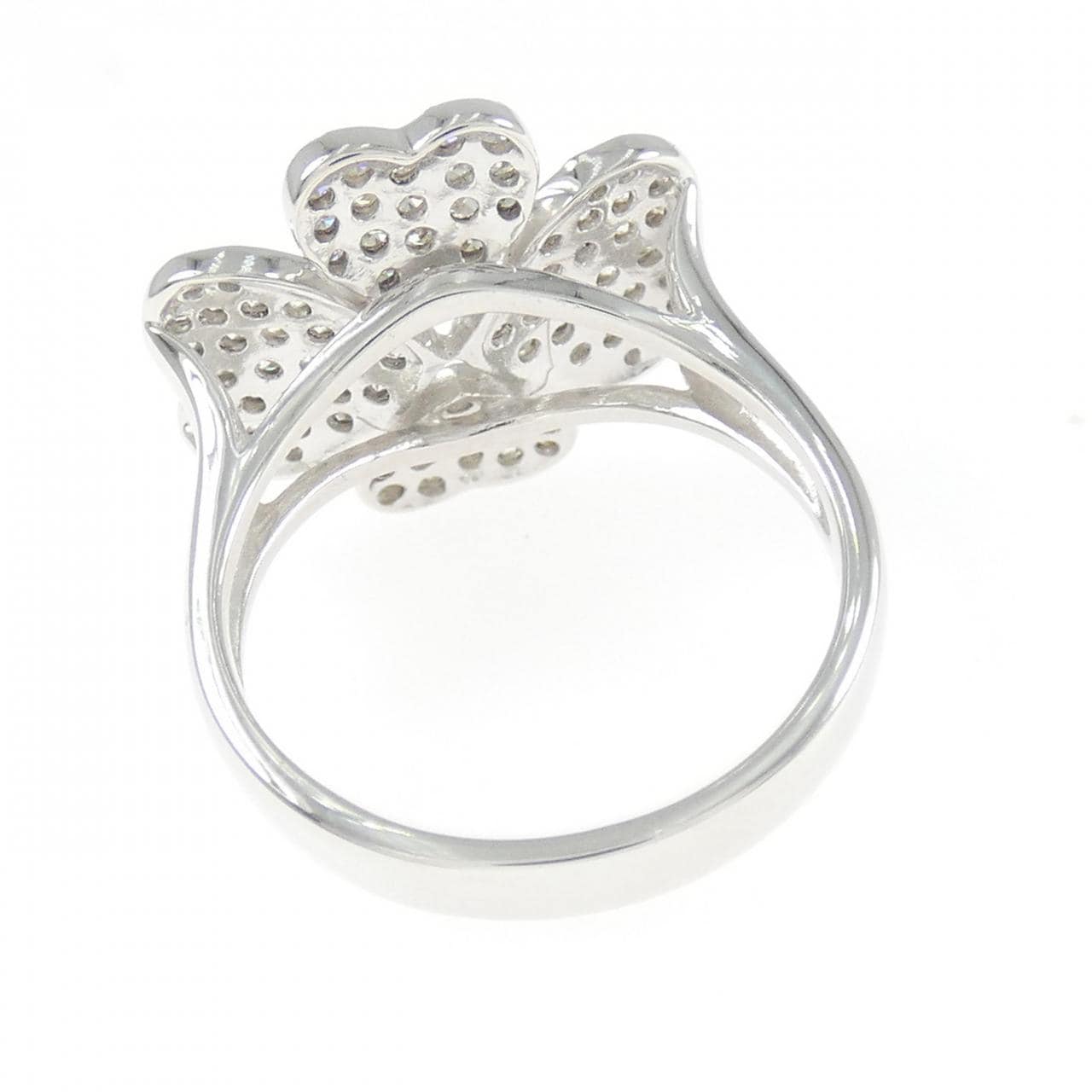 K18WG クローバー ダイヤモンド リング 0.70CT