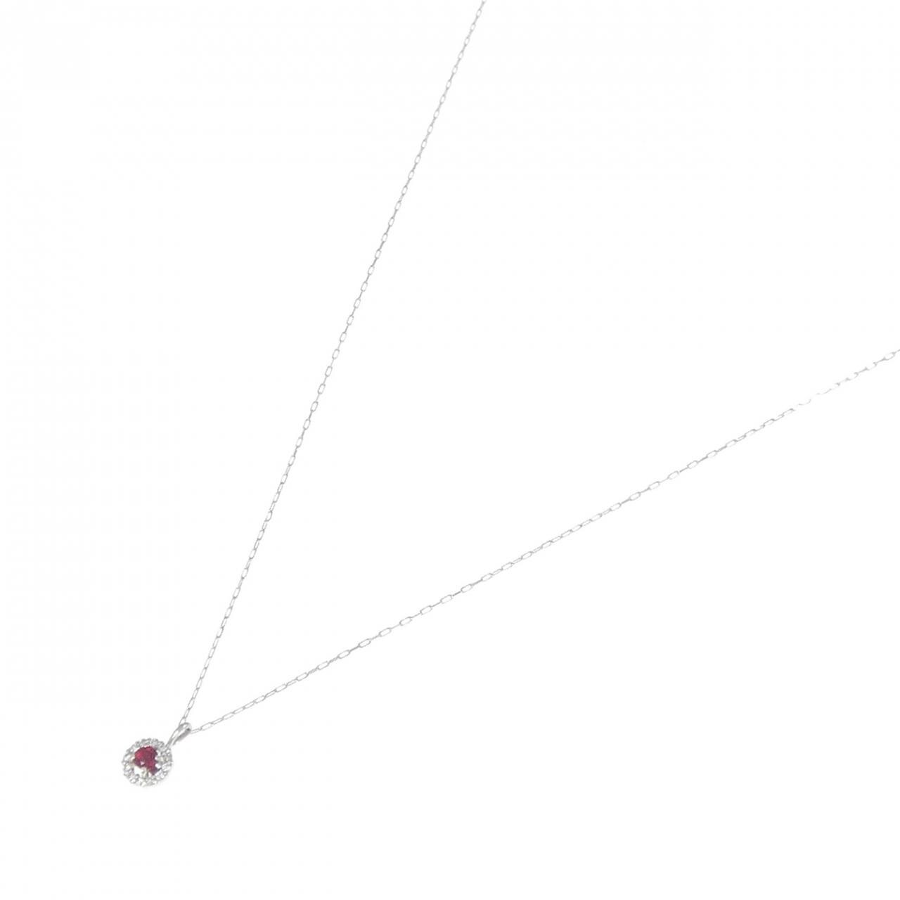 【新品】PT900 ルビー ネックレス 0.04CT