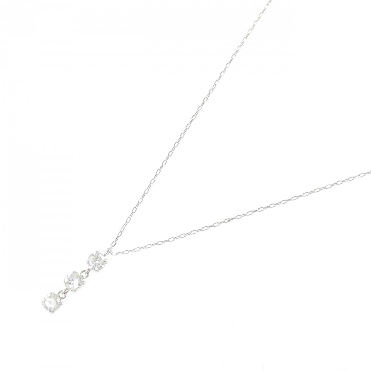【新品】PT900/PT850 スリーストーン ダイヤモンド ネックレス 0.30CT