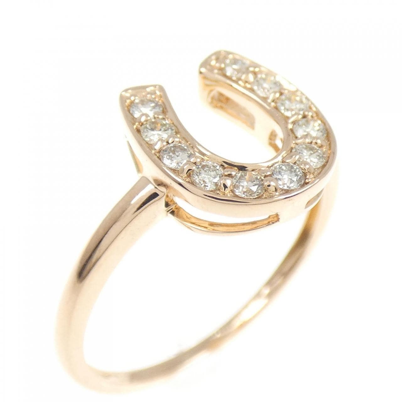 K18PG ホースシュー ダイヤモンド リング 0.20CT