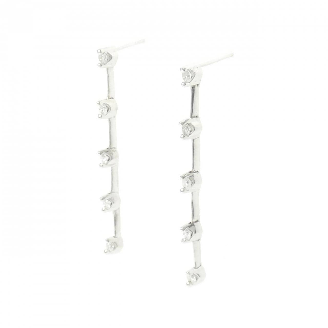 K18WG ダイヤモンド ピアス 0.50CT