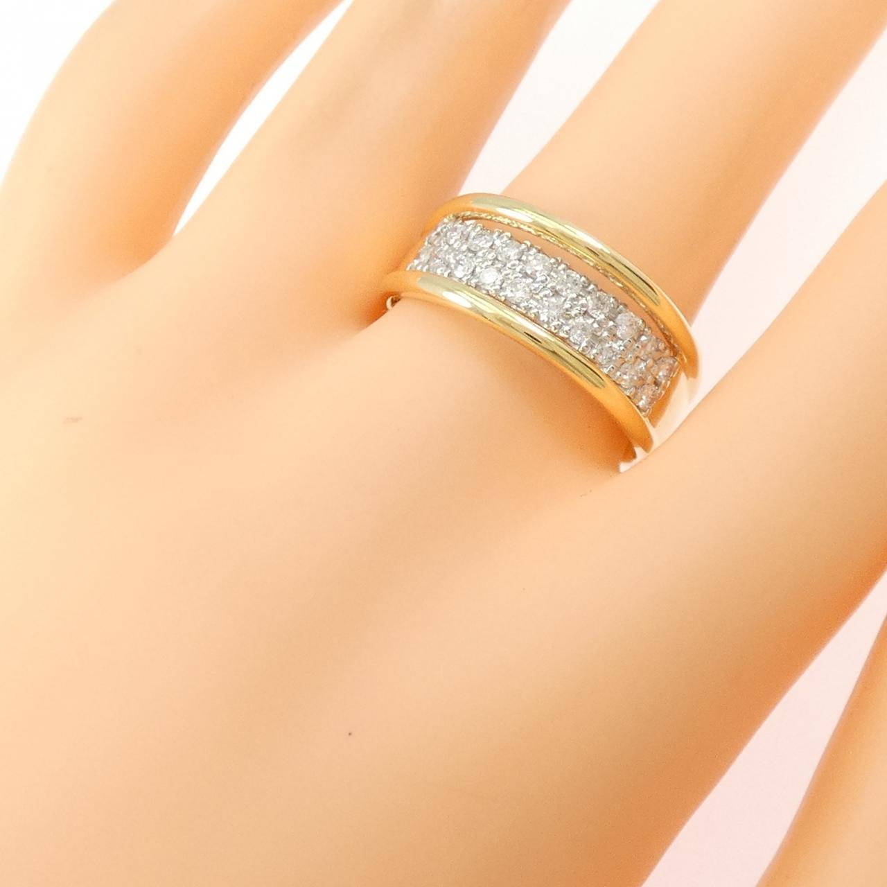 K18YG/PT900 ダイヤモンド リング 0.50CT